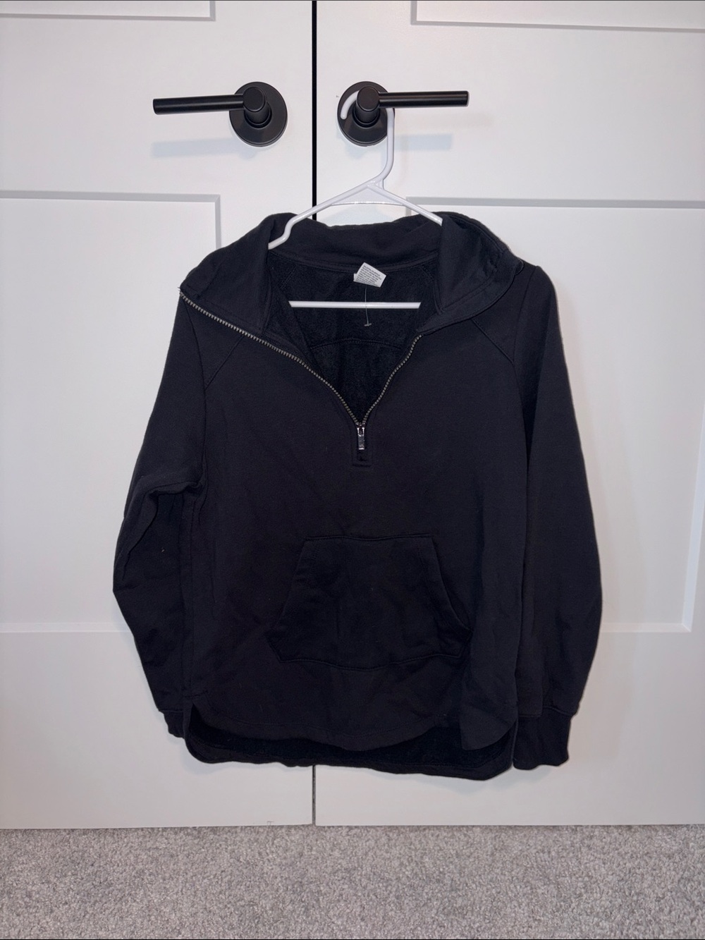 Black Half-Zip Hooded Jacket